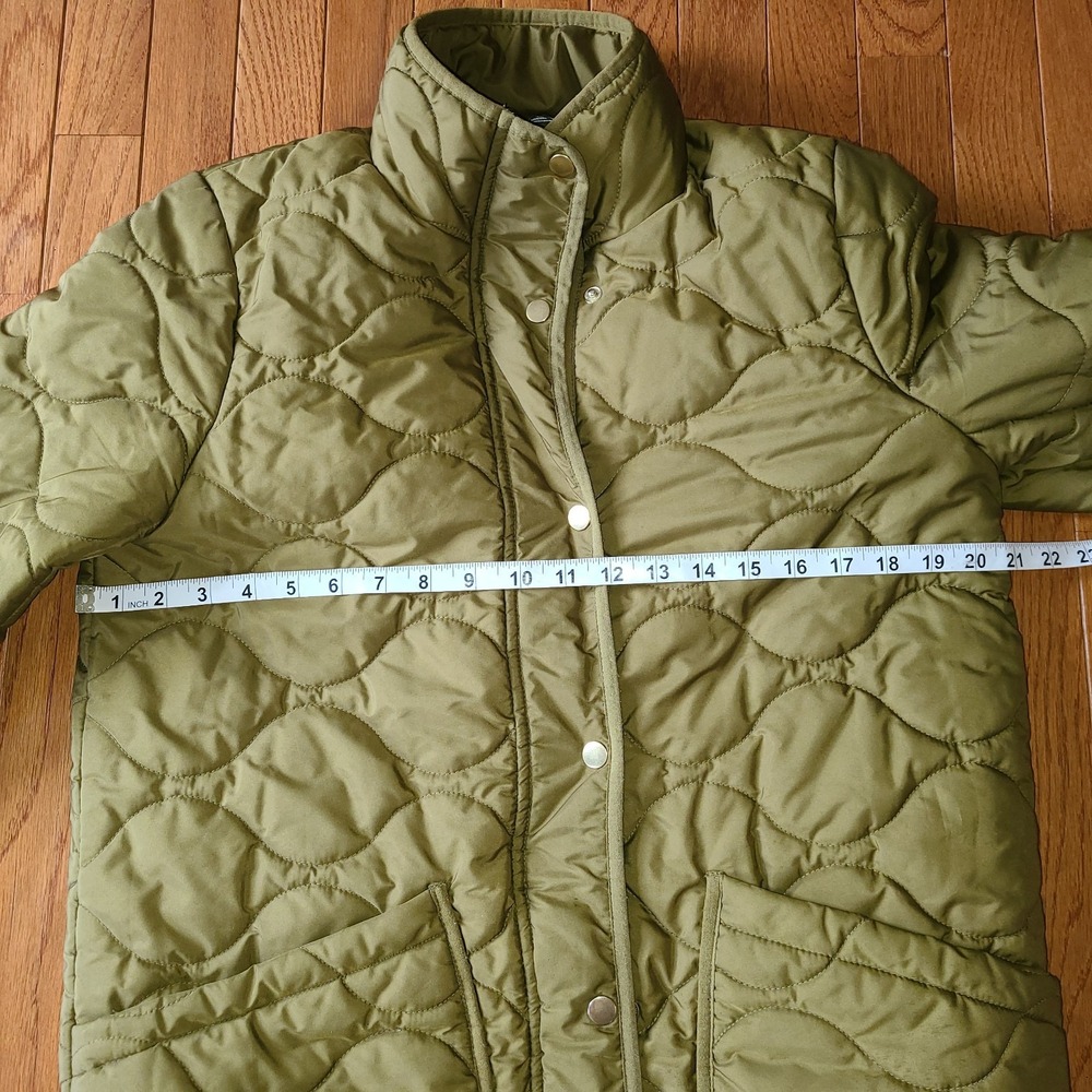 J CREW Green Quilted Cocoon Signature Puffer Jacket Women Small Tall Water Repel - Picture 4 of 11